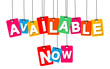 Vector colorful hanging cardboard. Tags - available now