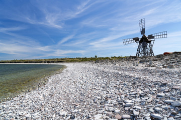 historische Schleifmühle bei Jordhamn, Insel Öland, Schweden