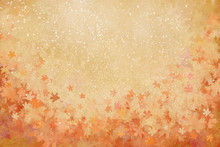Colorful Leaves Autumn Background With Texture,illustration Painting