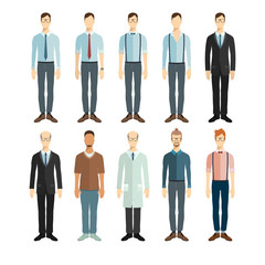 Wall Mural - Set of vector professionals. Friends. Set of  young people in flat style.