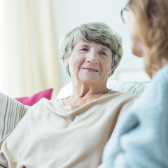 Canvas Print - Support for old woman