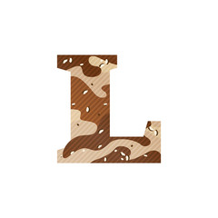 Wall Mural - Letter L logo with desert camouflage.