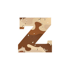 Wall Mural - Letter Z logo with desert camouflage.