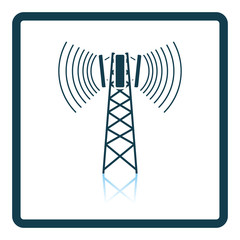 Wall Mural - Cellular broadcasting antenna icon