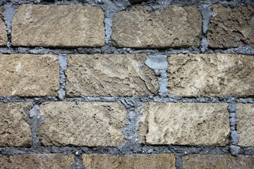 Wall Mural - texture of old dilapidated shabby coquina masonry wall foregroun