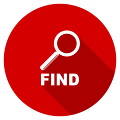 Aufkleber - Flat design red round find vector icon
