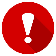 Fototapete - Flat design red round warning vector icon
