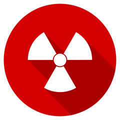 Poster - Flat design red round radiation vector icon