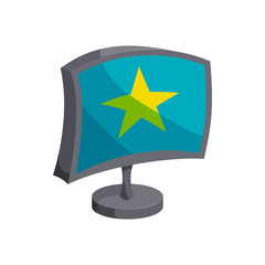 Poster - Computer monitor icon in cartoon style isolated on white background. Tehnique symbol