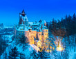 Bran Castle in winter season, home of Count Dracula in Brasov, Transylvania, Romania
