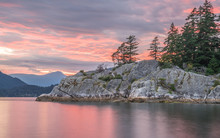 Colorful Sunset Clouds Over Whytecliff Park West Vancouver Canada
