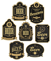 Wall Mural - set of vector labels for beer in retro style