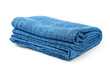 Folded blue blanket