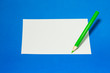 © tocamarine - Green pencil with clear white paper namecard