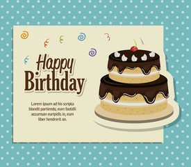 Canvas Print - happy birthday cake isolated icon design, vector illustration  graphic 