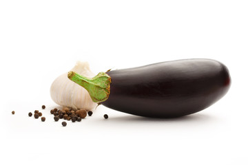 Wall Mural - Fresh eggplant with garlic