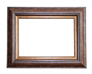 Wooden frame isolated on white background