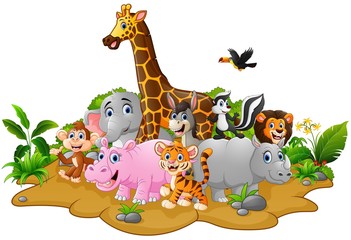 cartoon wild animals background