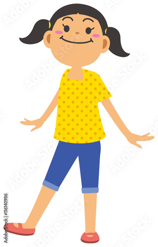 元気な女の子のイメージイラスト Stock Vector Adobe Stock