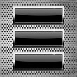 © savanno - Black square buttons on metallic background