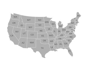 Wall Mural - High quality United States map of America