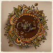 Coffee time decorative border label design