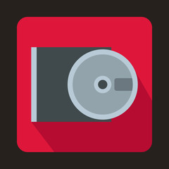 Poster - DVD drive open icon in flat style on a pink background