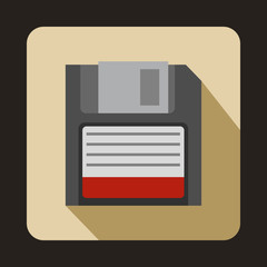 Poster - Magnetic diskette icon in flat style on a beige background