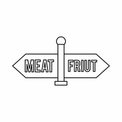 Poster - Department signs in the supermarket icon in outline style isolated vector illustration