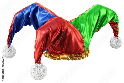 Cuadros en Lienzo jester hat isolated on white background. 3d illustration.