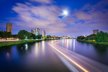 View Of The Charles River At Night From The John W Weeks Bridge