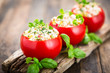 Stuffed tomatoes with cheese and basil 