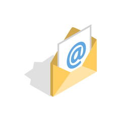 Poster - E-mail icon in isometric 3d style isolated on white background. Message symbol