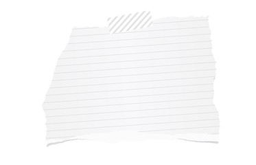 Poster - White ripped ruled note paper are stuck with sticky tape on background