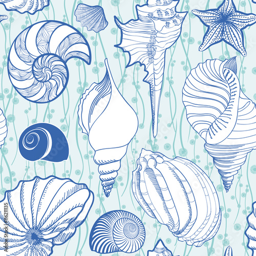 seashell-bezszwowy-wzor-tlo-wakacje-lato-morskich-podwodna-ozdobna-textured-szkicuje-tapeta-z-dennymi-skorupami-denna-gwiazda-i-pia