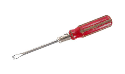 Wall Mural - Old retro screwdriver isolated on white background.old screw dri