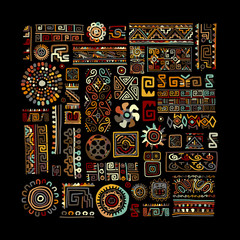 Aufkleber - Ethnic handmade ornament for your design