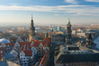 Old Town and of Katholische Hofkirche,Opera Semperoper, Dresden, Germany. Fly view.