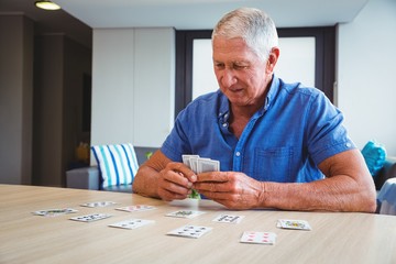 Wall Mural - senior man playing cards