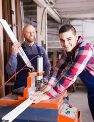 Wall Mural - workers near milling machine