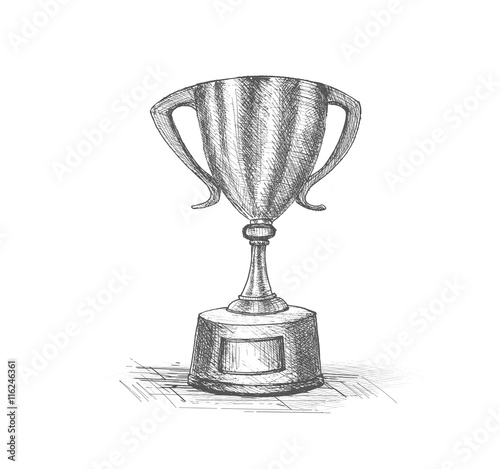 Trophy hand draw Icon Vector Illustration Stock Vector | Adobe Stock