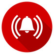 Flat design red round web alarm vector ivcon