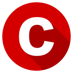 Poster - Flat design red round  copyright vector icon