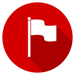 Aufkleber - Flat design round red web flag vector icon