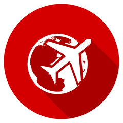 Poster - Flat design red round web travel vector ivcon