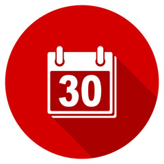 Poster - Flat design red round calendar vector icon