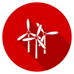 Poster - flat design red round web windmill vector icon