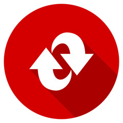 Poster - Flat design red round web rotation vector icon