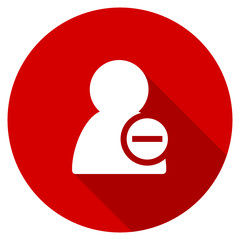 Poster - Flat design vector web remove contact red icon