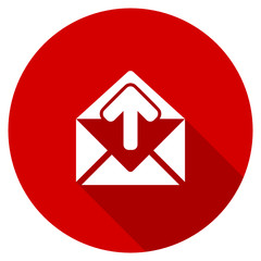 Poster - Flat design vector web mail red icon